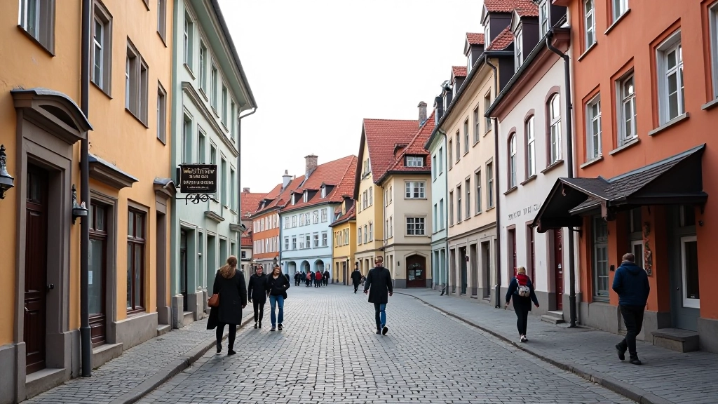 heritageeoājas vecpilsētas iela ar vēsturiskajām ēkām